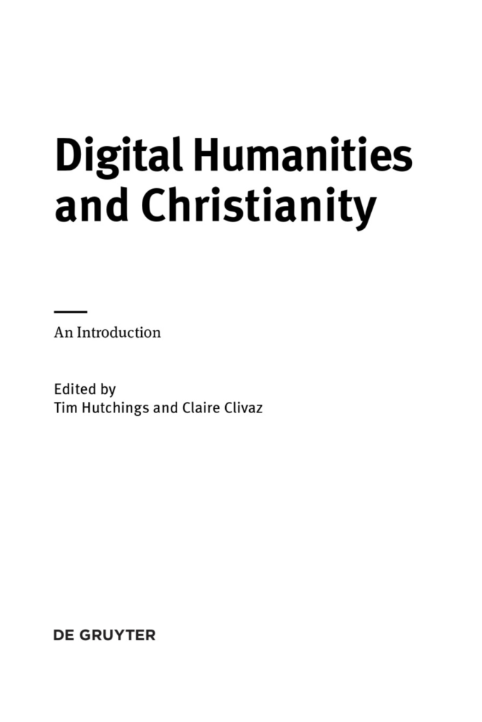 Digital Humanities  and Christianity