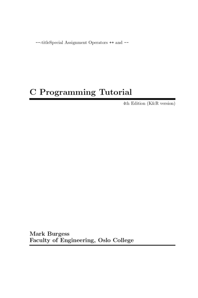 C Programming Tutorial