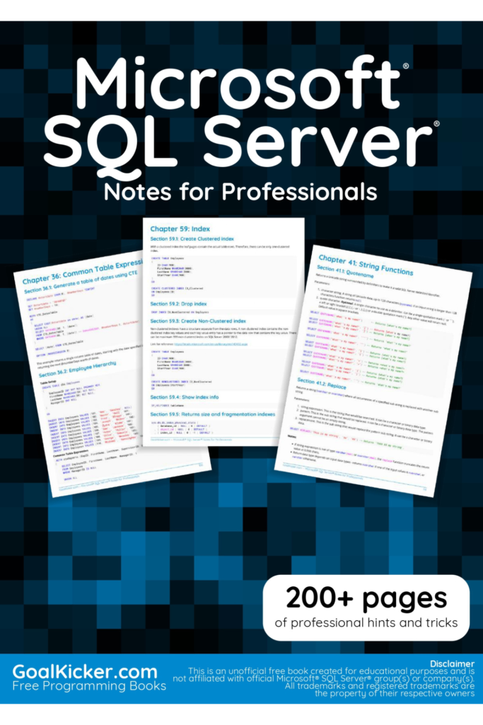 Microsoft SQL Server Notes for Professionals