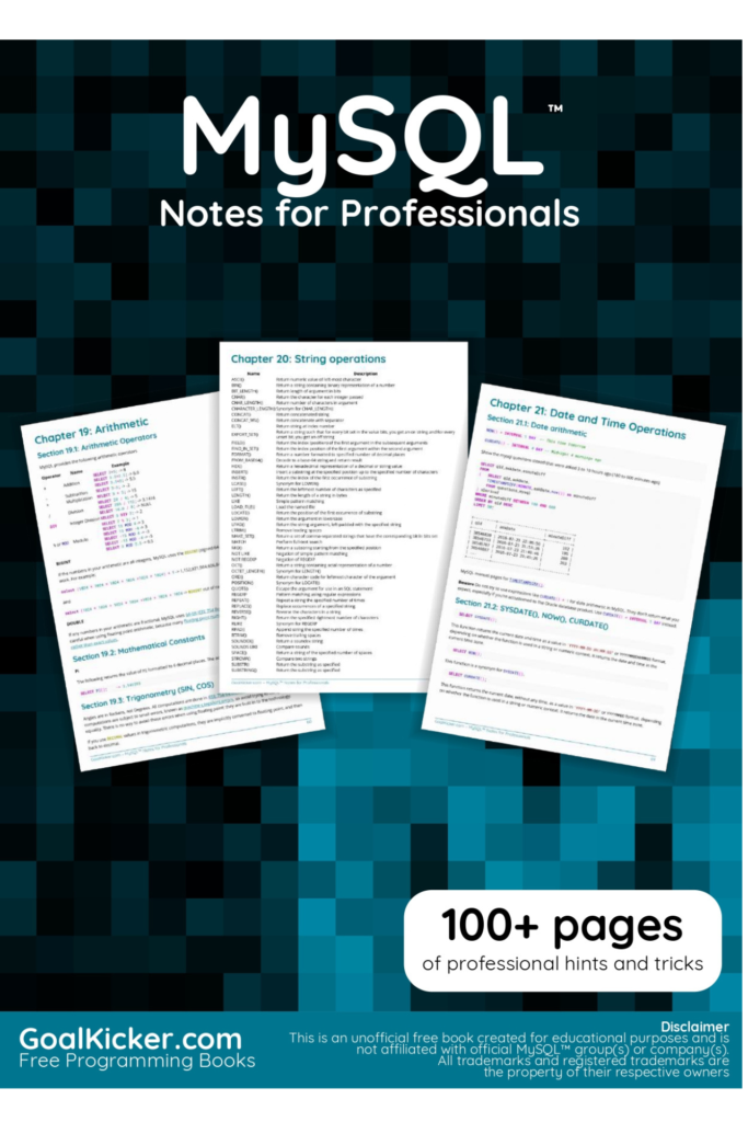 MySQL Notes for Professionals