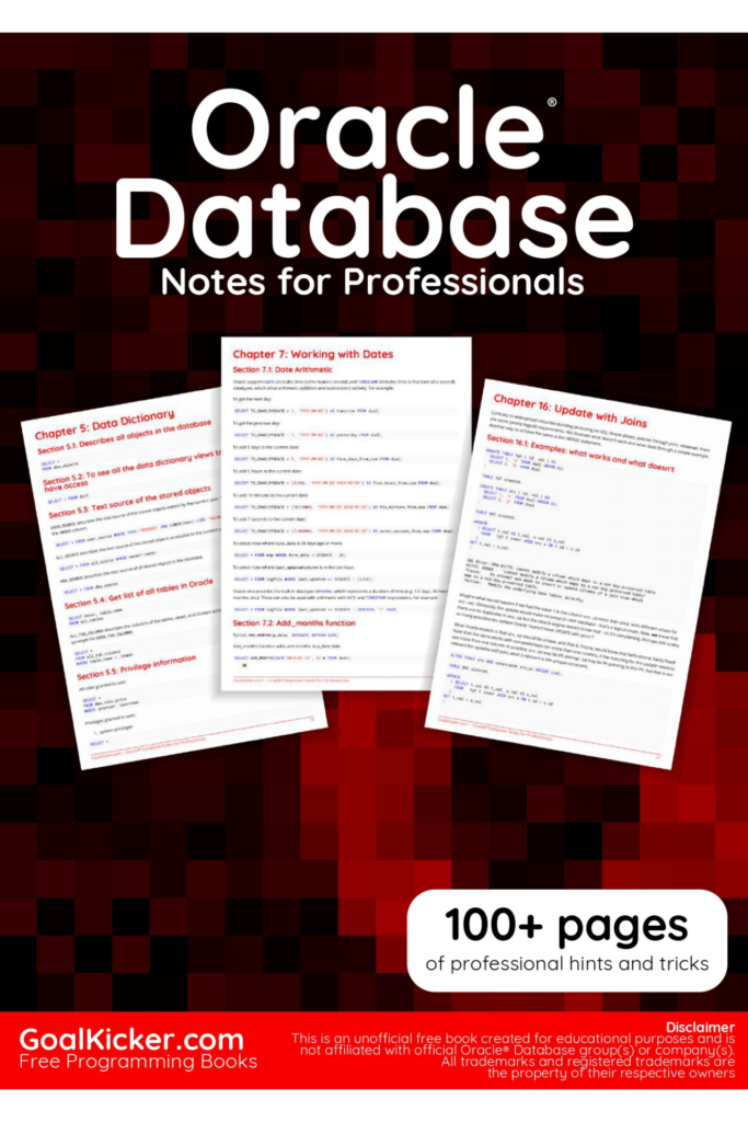 Oracle Database Notes for Professionals
