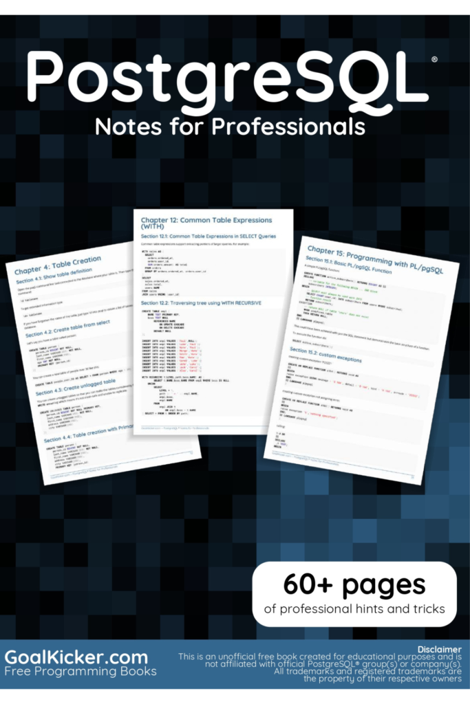 PostgreSQL Notes for Professionals