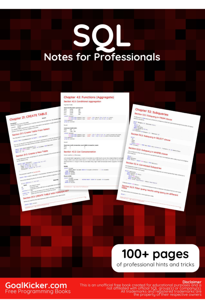 SQL Notes for Professionals