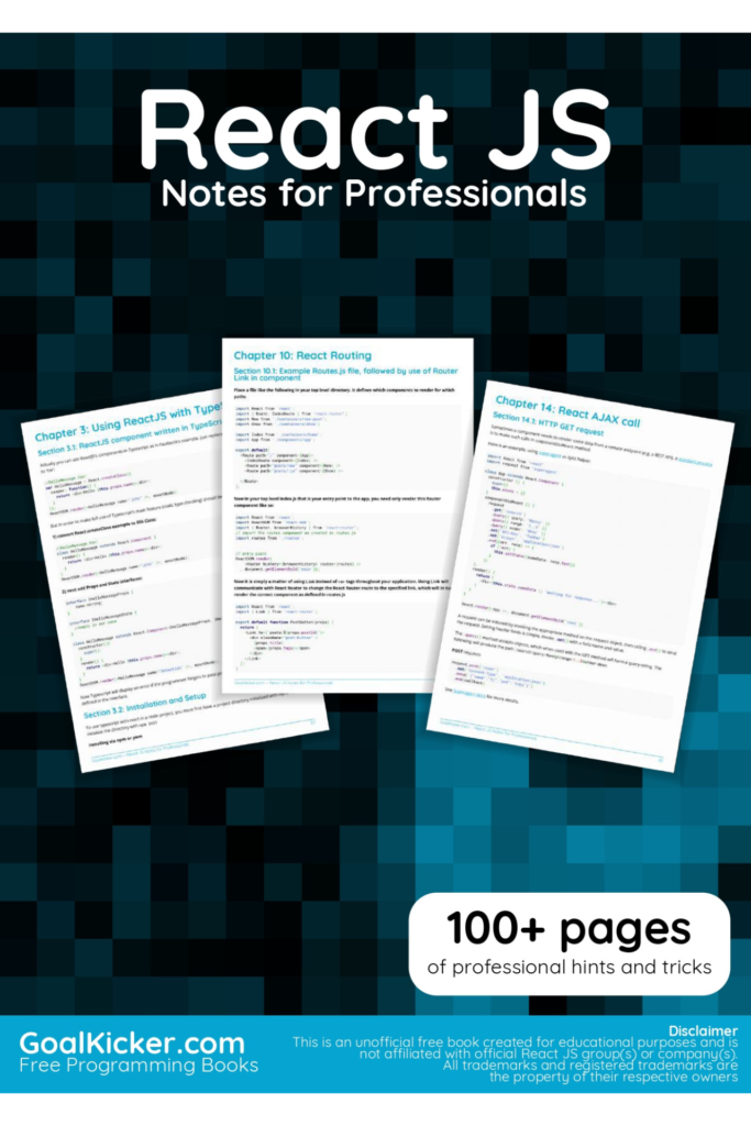 React JS Notes for Professionals