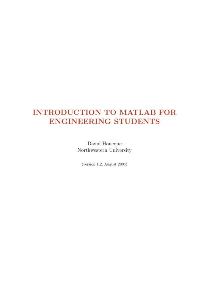 Introduction to MATLAB