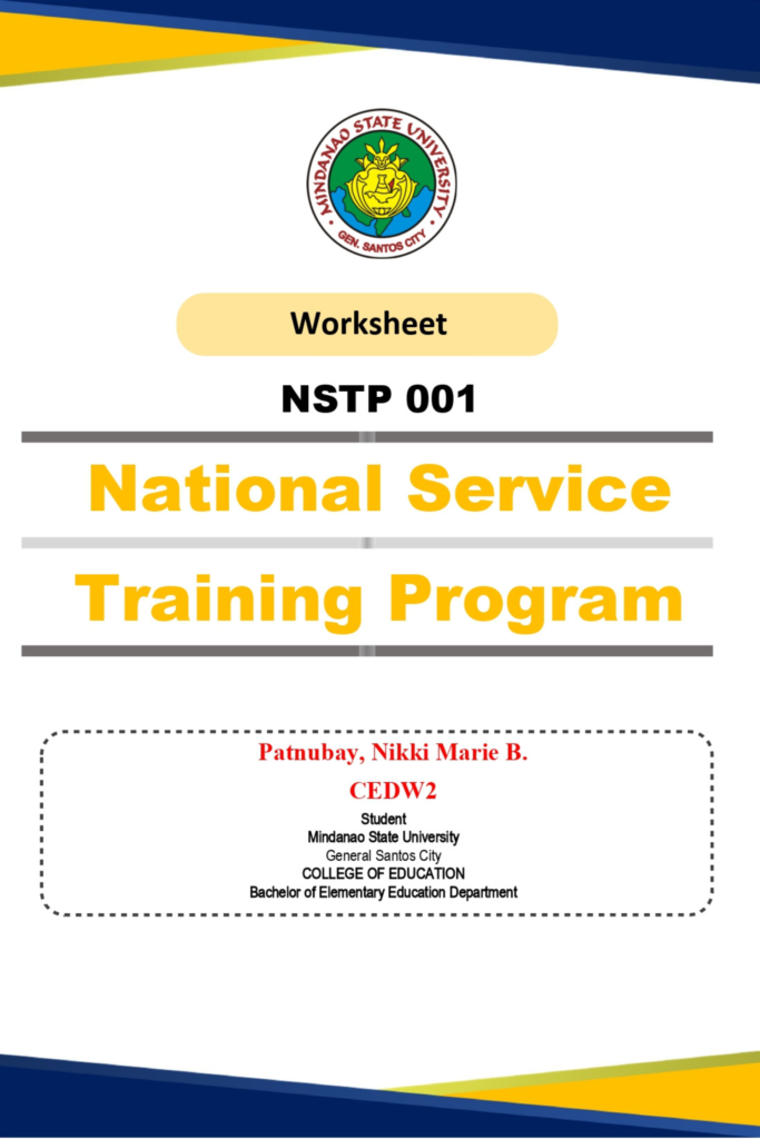 National Service Training Program (Worksheet)