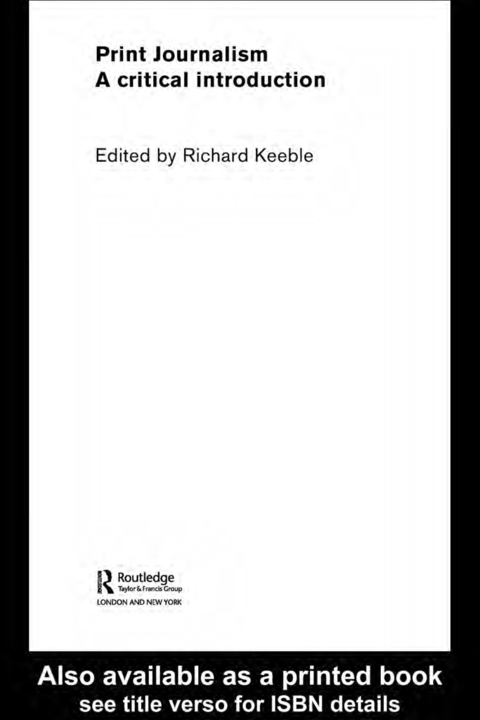 Print Journalism  A critical introduction