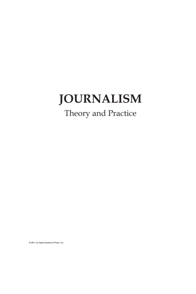 Journalism Theory and Practice 