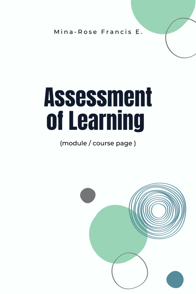 Assessment of Learning (module / course page)