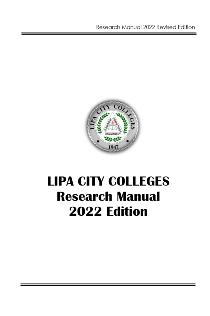 Lipa City Colleges — Research Manual