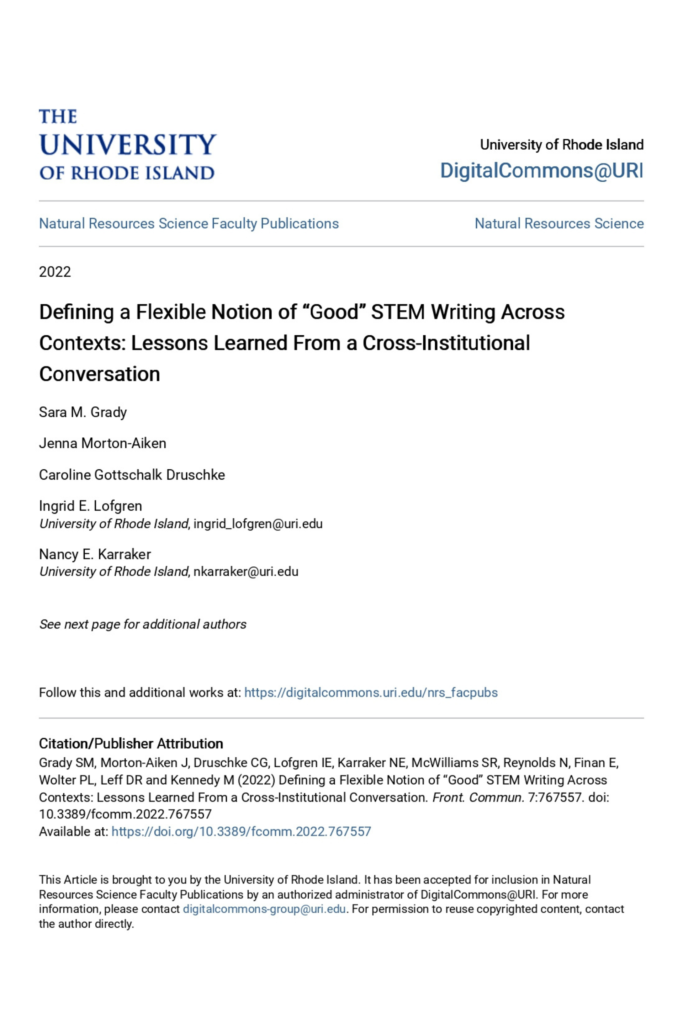 Defining a Flexible Notion of “Good” STEM Writing Across Contexts