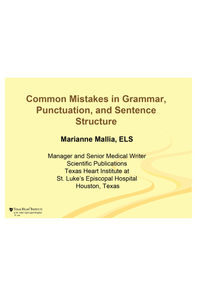Common Mistakes in Grammar Common Mistakes in Grammar