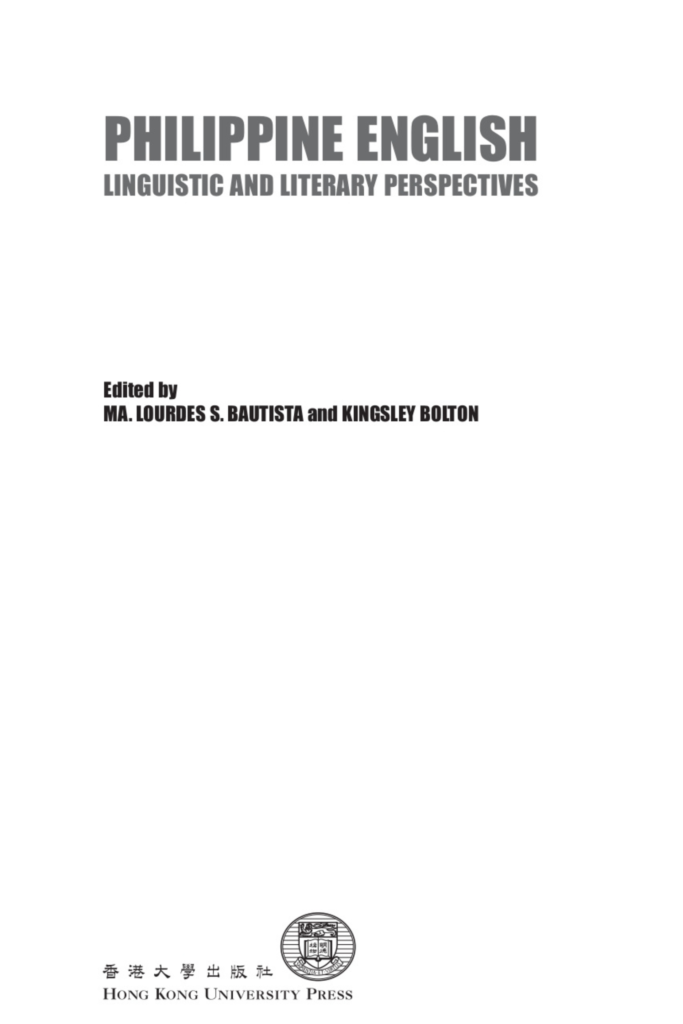 Philippine English: Linguistic and Literary Perspectives
