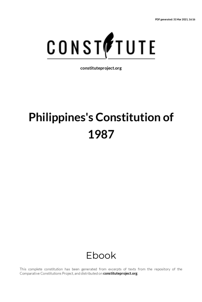 Philippines’s Constitution of 1987