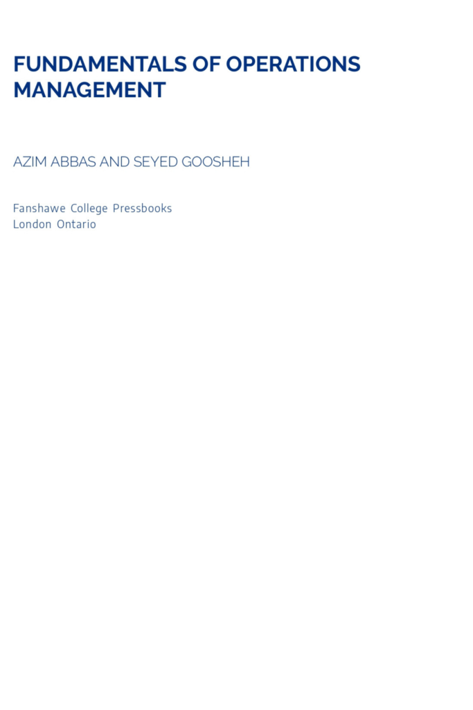 Fundamentals of Operations Management