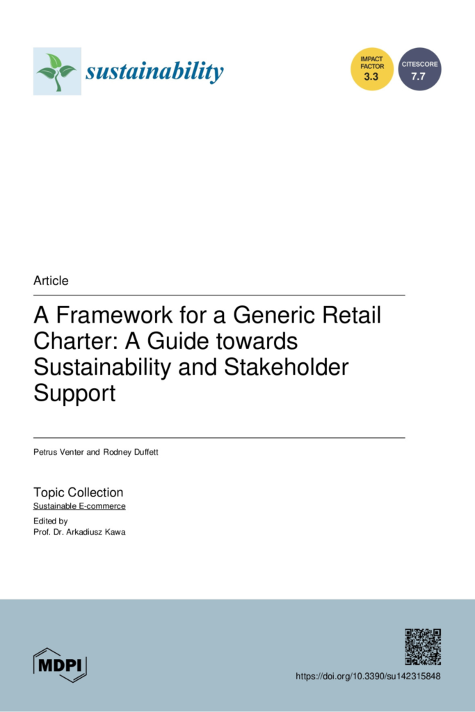 A Framework for a Generic Retail Charter A Guide towards Sustainability and Stakeholder Support