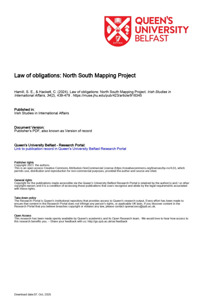 Law of Obligations (North–South Mapping Project)