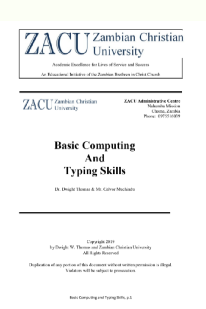 Basic Computing  And  Typing Skills