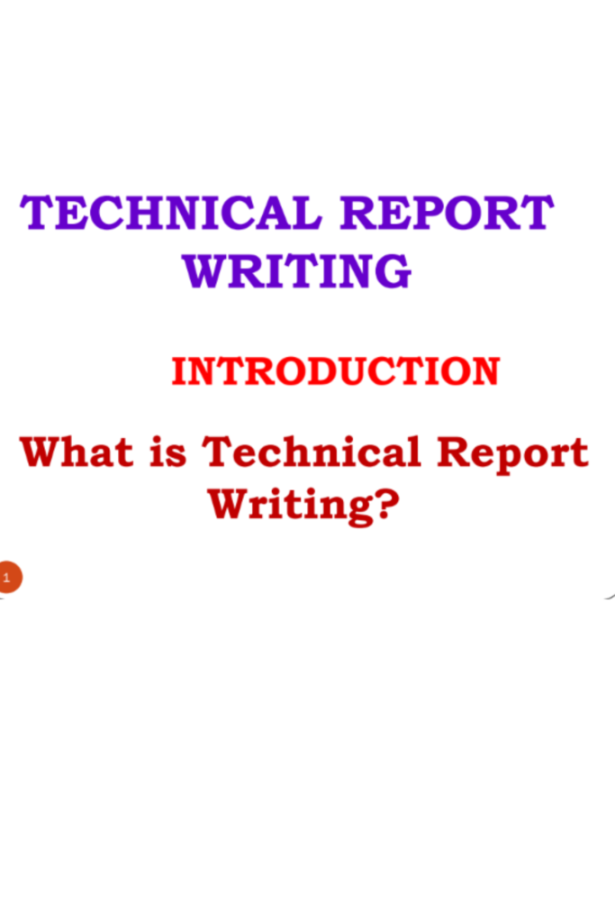 Technical Report Writing