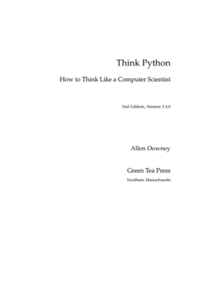 Think Python How to Think Like a Computer Scientist  2nd Edition, Version 2.4.0