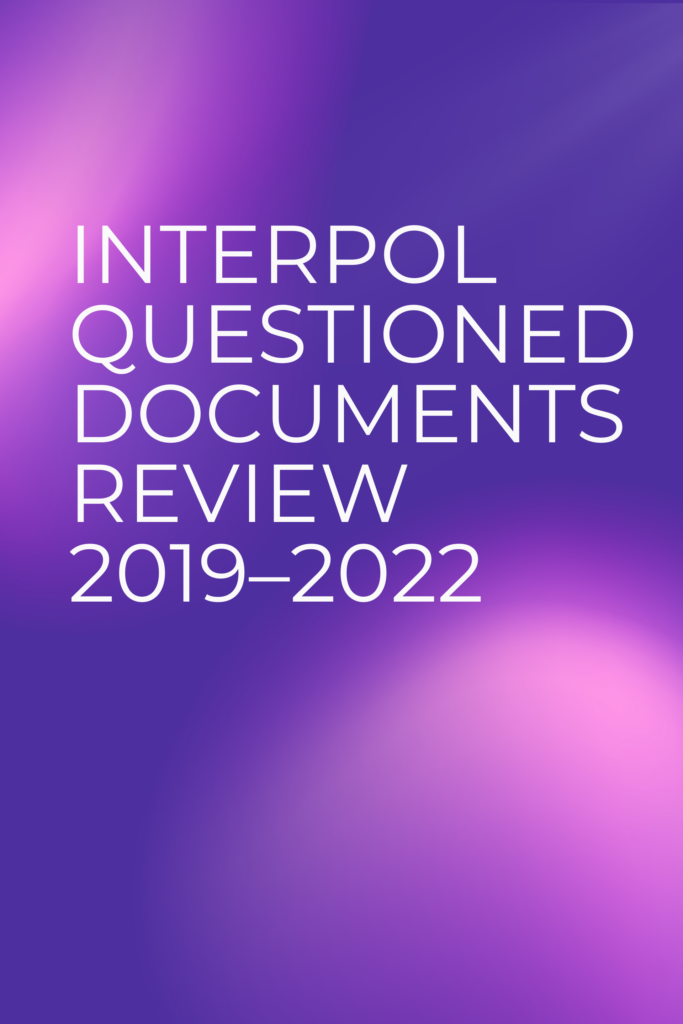 Interpol questioned documents review 2019–2022