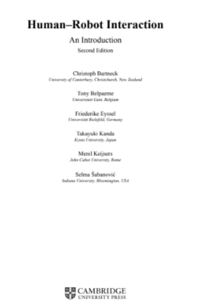 Human–Robot Interaction  An Introduction Second Edition