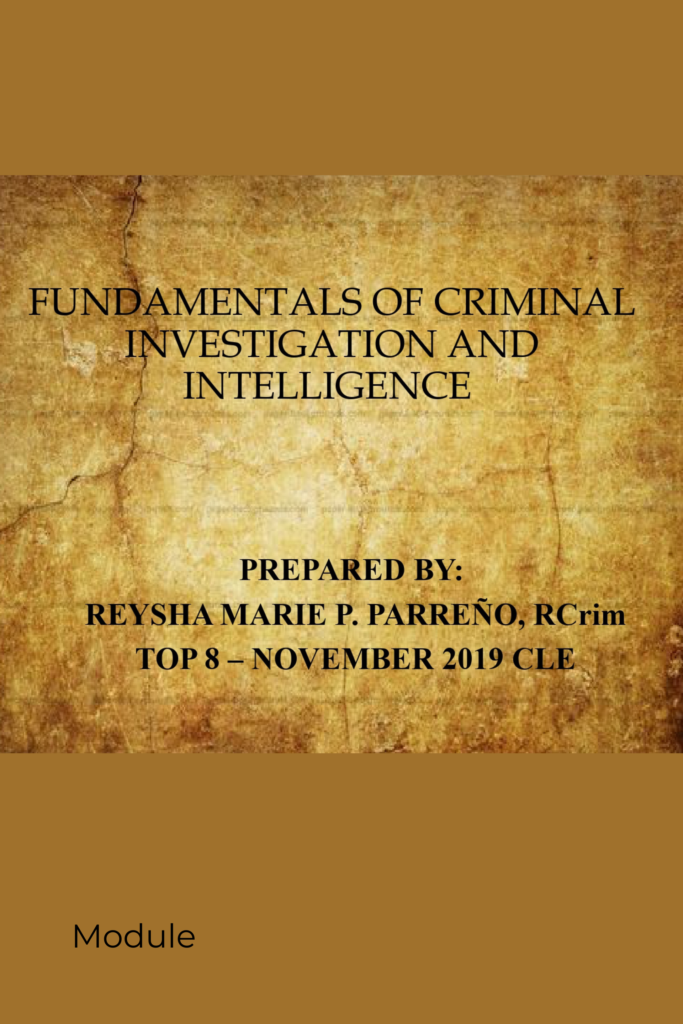Fundamentals of Criminal Investigation and Intelligence
