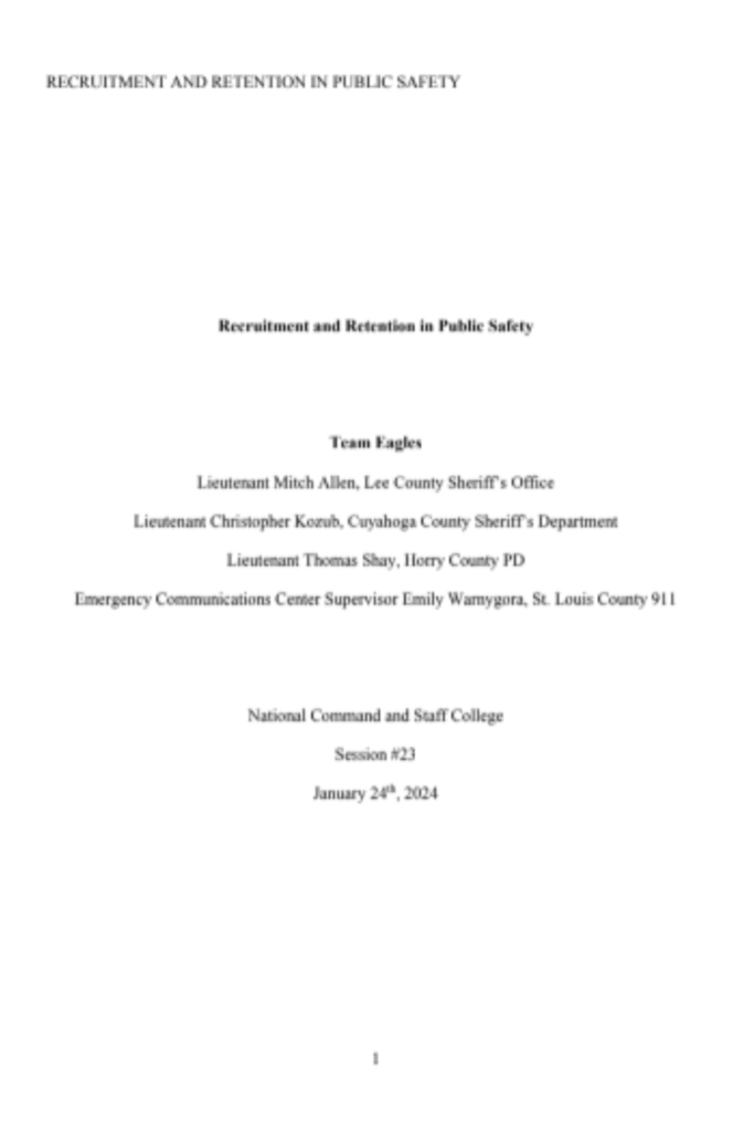 Recruitment and Retention in Public Safety