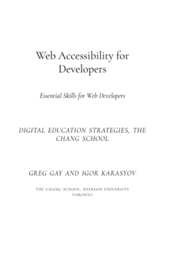 Web Accessibility for Developers : Essential Skills for Web Developers