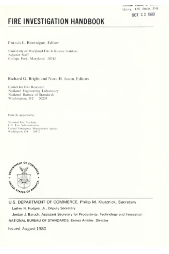 Fire Investigation Handbook