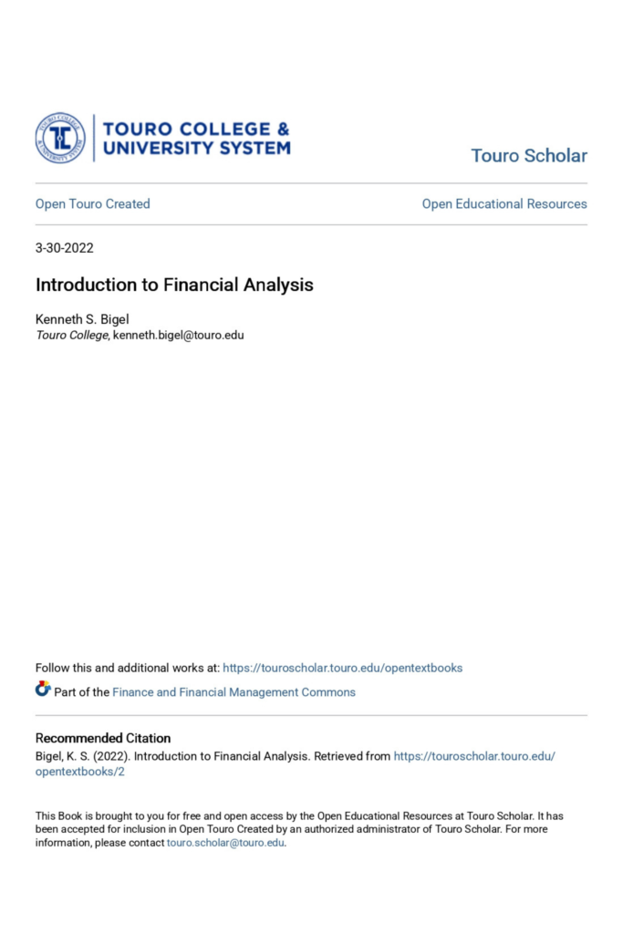 Introduction to Financial Analysis