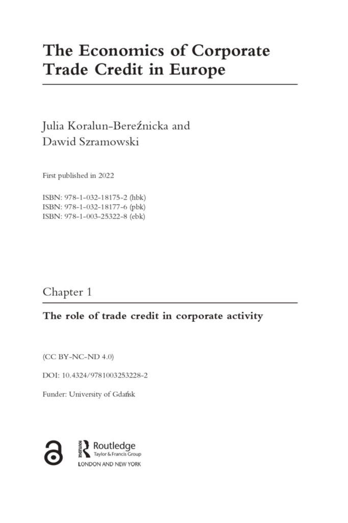 The Economics of Corporate Trade Credit in Europe