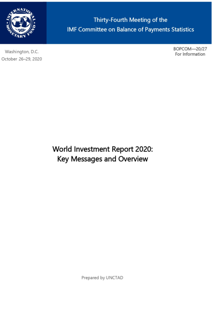 World Investment Report 2020: Key Messages and Overview