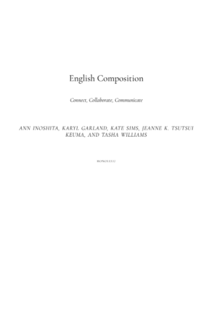 English Composition: Connect, Collaborate, Communicate