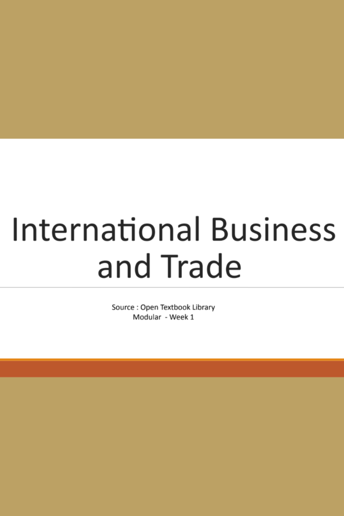 International Business and Trade