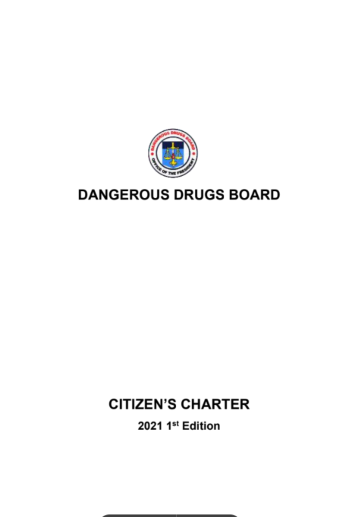 Dangerous Drugs Board (DDB) — Citizen’s Charter Handbook