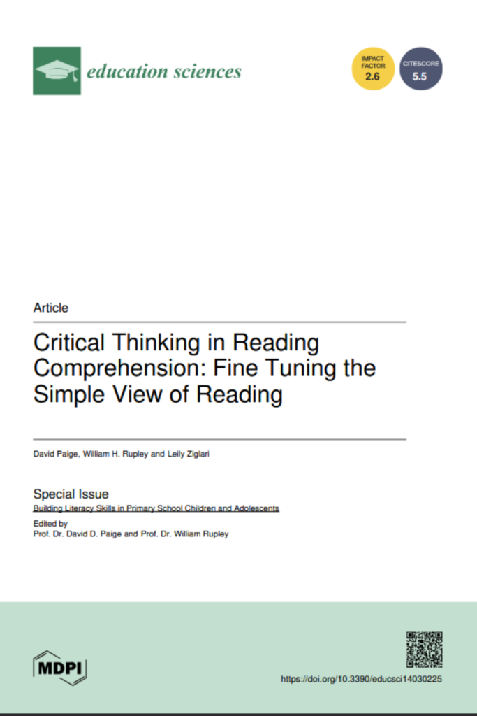 Critical Thinking in Reading Comprehension: Fine Tuning the Simple View of Reading