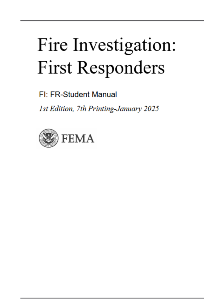 Fire Investigation: First Responders — Student Manual