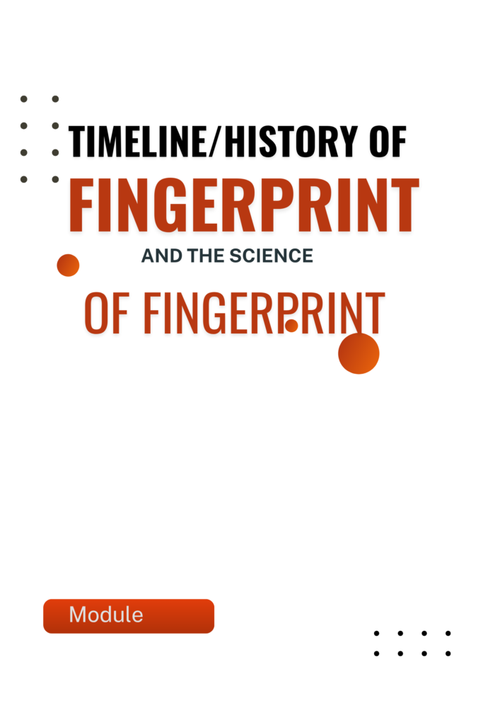 Chapter I: Timeline/History of Fingerprint and the Science of Fingerprint