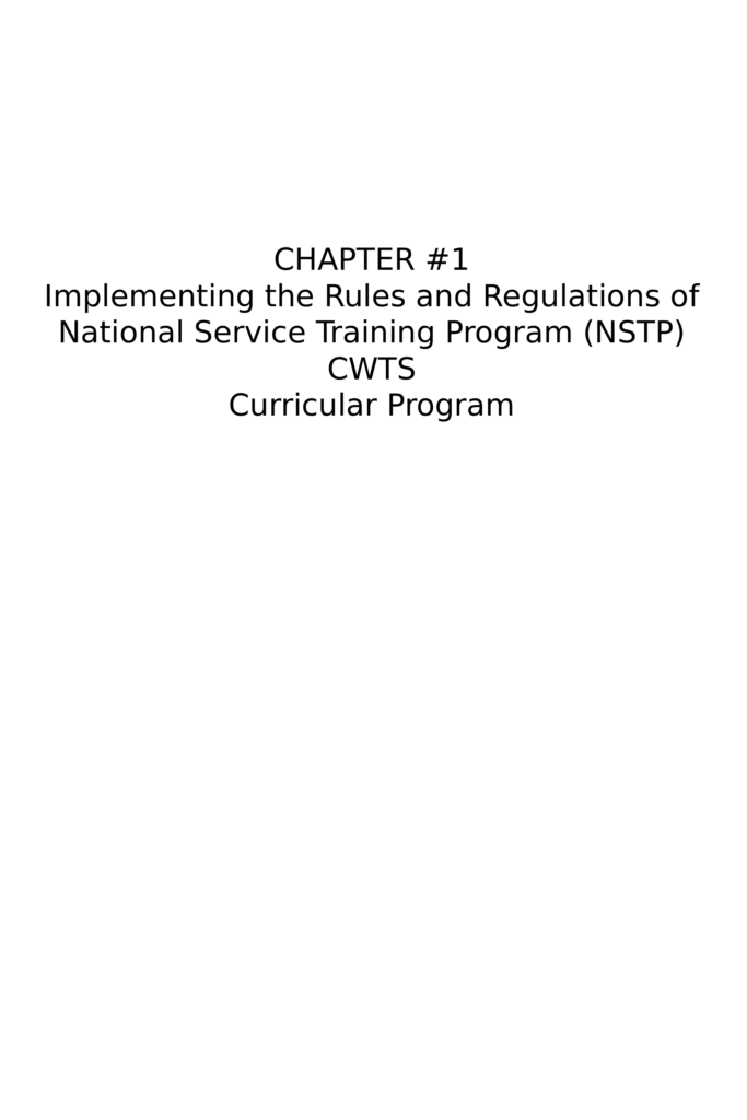 CHAPTER 1 – IRR 9163REVISED 1