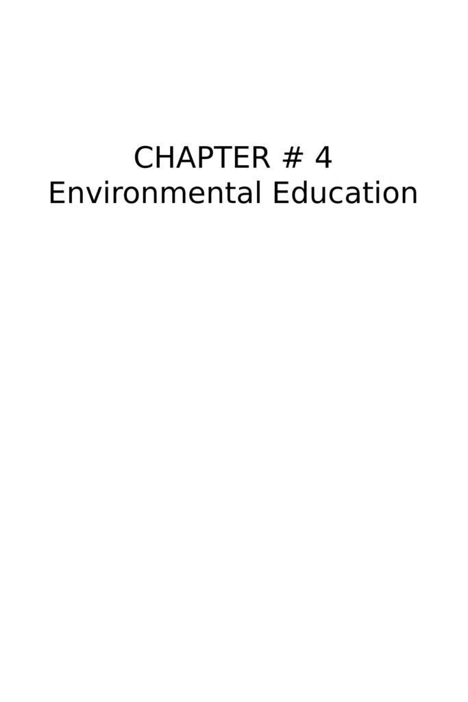 CHAPTER 4 – ENVIRONMENTAL EDUCATION 1