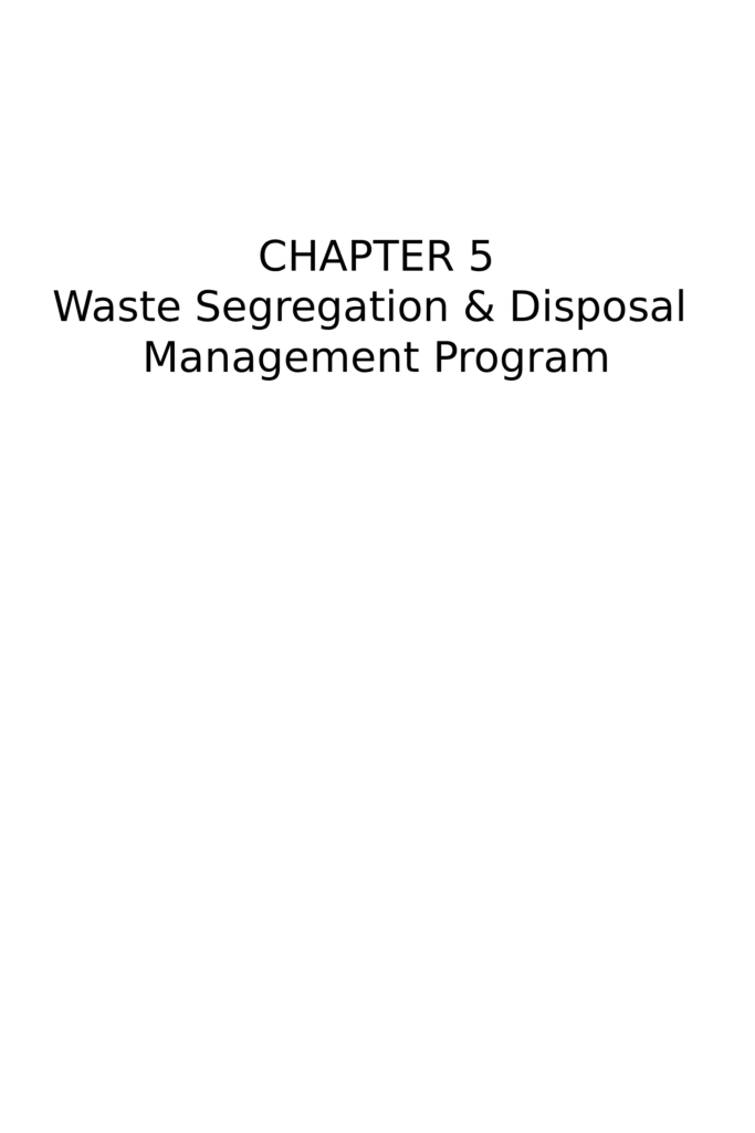 CHAPTER 5 – WASTE SEGRAGATION 1