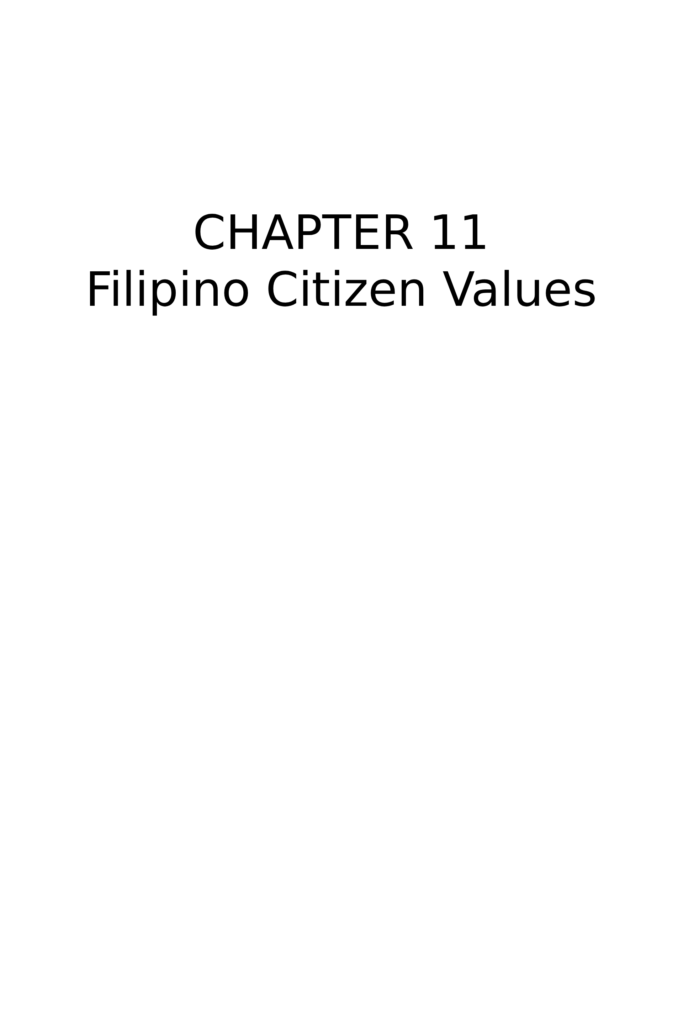 CHAPTER 11 – FILIPNO CITIZEN VALUES