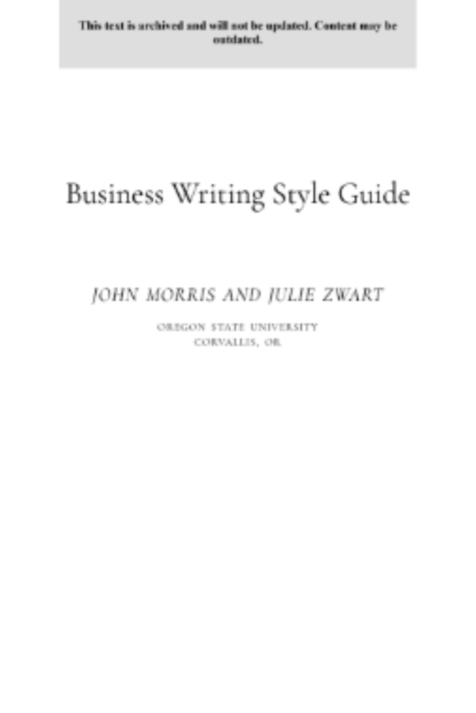 Business Writing Style Guide