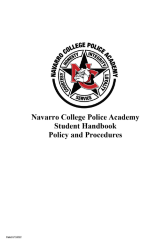 Police Academy Student Handbook (Navarro College, 2024 Student Handbook)