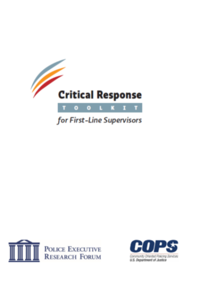 Critical Response Toolkit for First-Line Supervisors