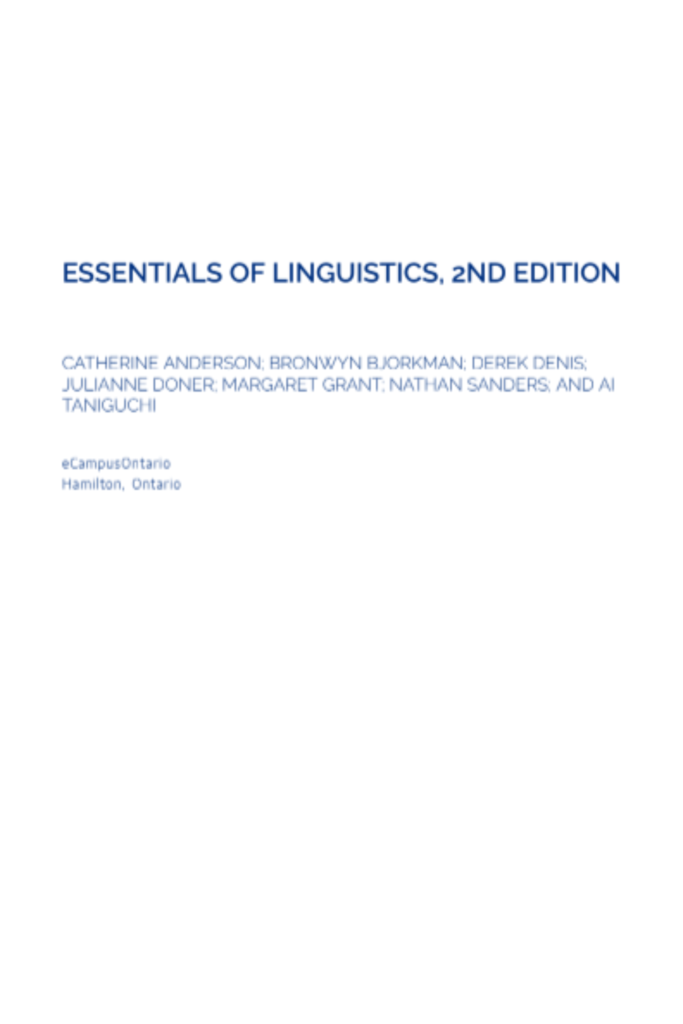 Essentials of Linguistics, 2nd Edition