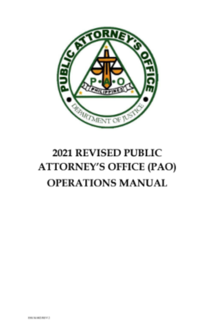 2021 Revised PAO Operations Manual (Public Attorney’s Office — Philippines)