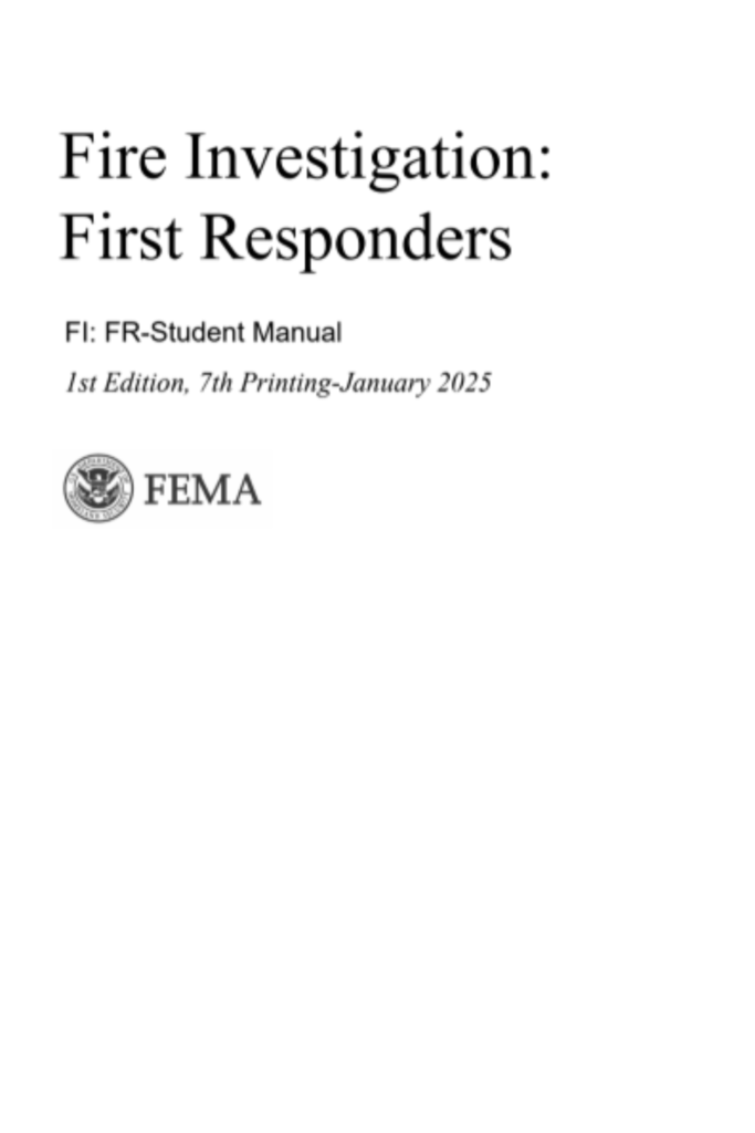 Fire Investigation: First Responders — Student Manual