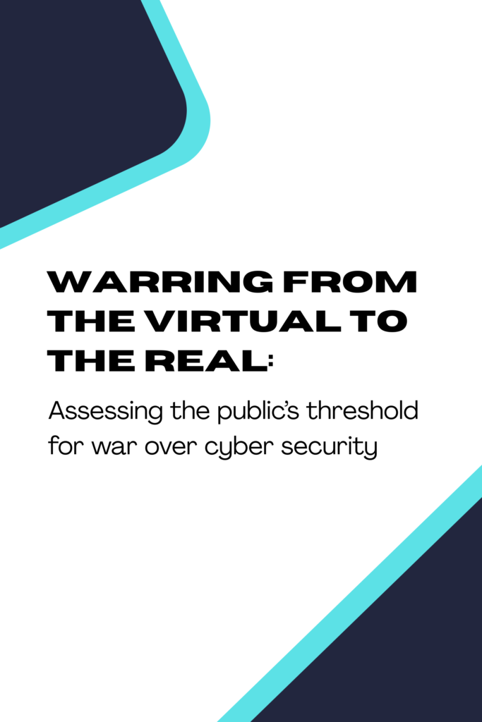 Warring from the virtual to the real: Assessing the public’s threshold for war over cyber security